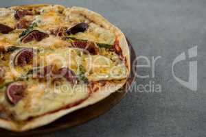 Italian pizza served on a pizza tray