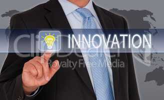 Businessman with Innovation Touchscreen