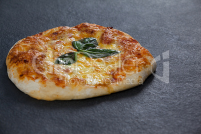 Delicious italian pizza served on grey background