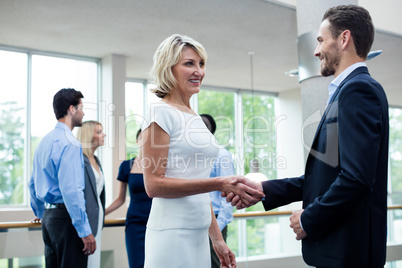 Business executives shaking hands with each other Business executives shaking hands with each other