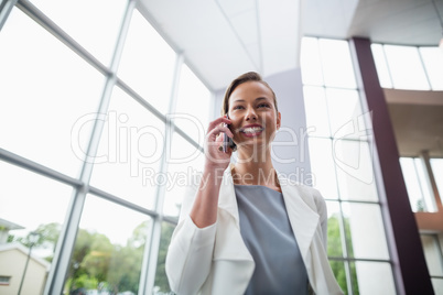 Businesswoman talking on mobile phone