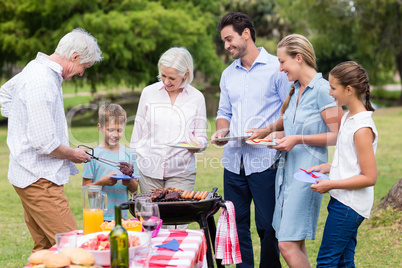 Family enjoying together in park