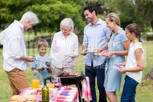 Family enjoying together in park