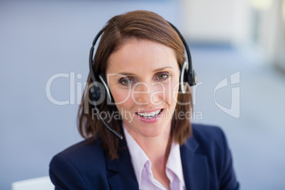 Portrait of a businesswoman wearing headphone