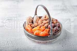 Mixture of dried fruits and nuts
