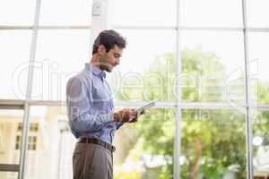 Businessman using digital tablet