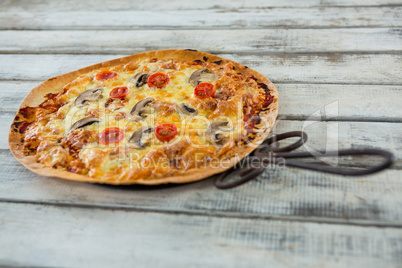 Italian pizza served in a pan