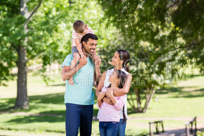 Happy family enjoying in park