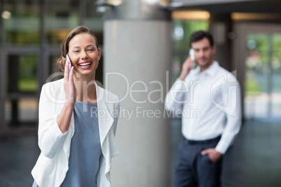 Businesswoman talking on mobile phone