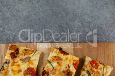 Delicious italian pizza served on grey background