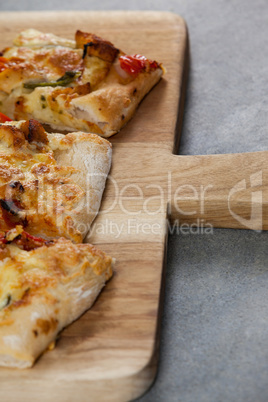 Delicious italian pizza served on grey background