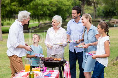 Family enjoying together in park