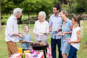 Family enjoying together in park