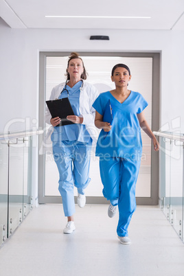 Nurse and doctor running Nurse and doctor running