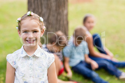 Girl smiling in park