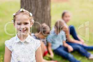 Girl smiling in park