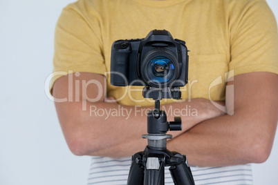 Photographer with digital camera