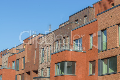 Fassade eines modernen Wohngebäudes in Hamburg, Deutschland