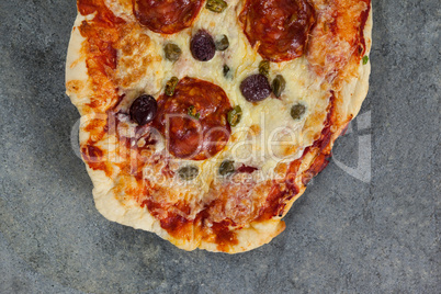 Delicious italian pizza served on grey background