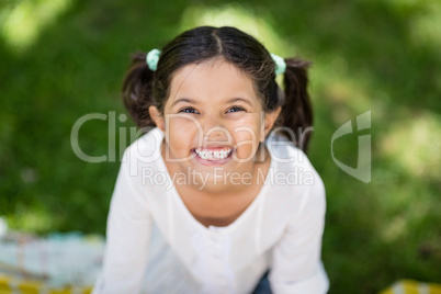 Portrait of girl smiling in park