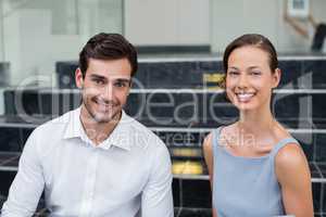 Cheerful business executives at conference centre