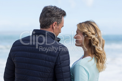 Mature couple enjoying on the beach