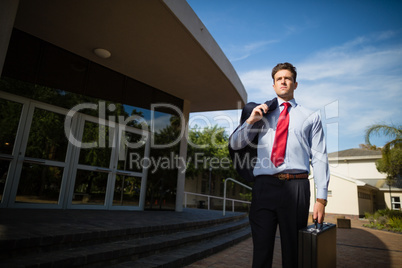 Businessman holding briefcase
