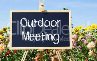 Outdoor Meeting - chalkboard with text
