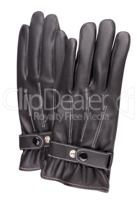 two Leather Gloves Isolated