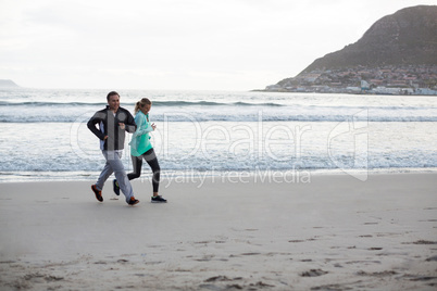 Mature couple doing jogging together