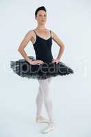 Portrait of ballerina practicing ballet dance
