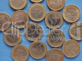 Euro coins, European Union over blue