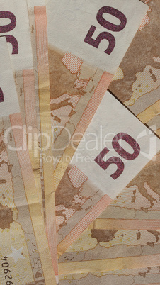 Fifty Euro notes - vertical