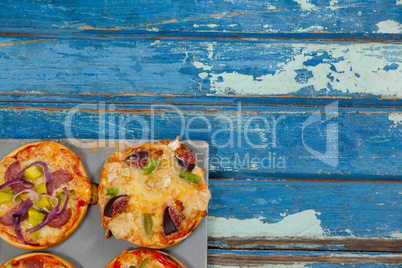 Delicious italian pizza served on pizza tray