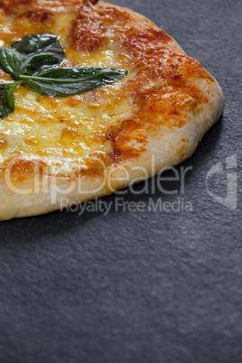 Delicious italian pizza served on grey background