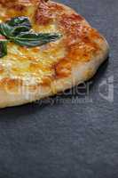 Delicious italian pizza served on grey background