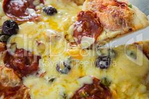 Close-up of italian pizza