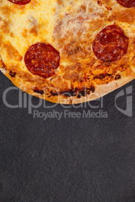 Delicious italian pizza served on grey background