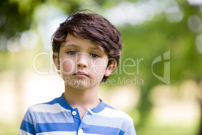 Portrait of boy standing in park