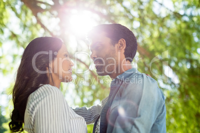 Couple romancing in park