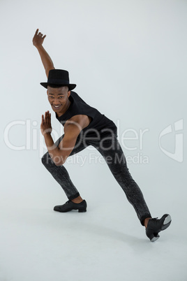 Portrait of dancer practising dance