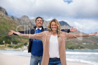 Mature couple enjoying on the beach