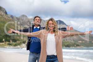 Mature couple enjoying on the beach