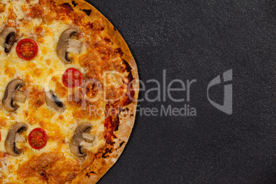 Delicious italian pizza served on grey background