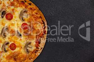 Delicious italian pizza served on grey background