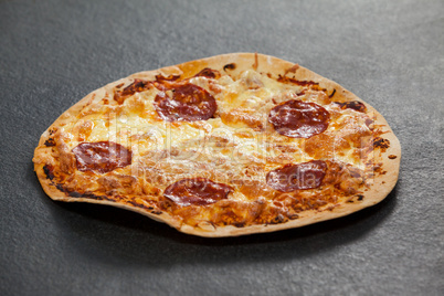 Delicious italian pizza served on grey background