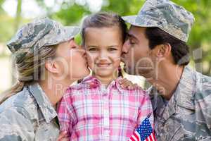 Military couple with their daughter