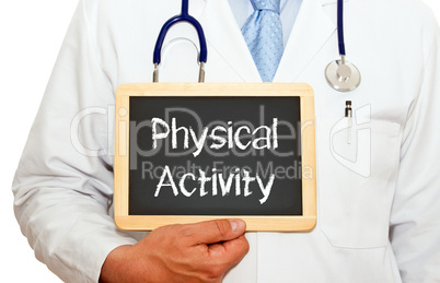 Doctor with Physical Activity chalkboard