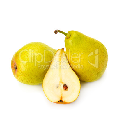 ripe juicy pear isolated on a white background