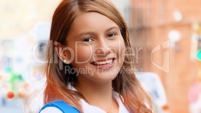 Smiling Female Teen Student